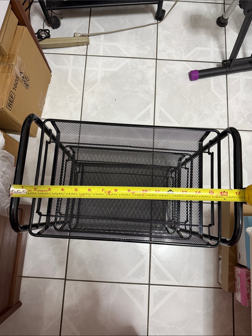 Black Metal Mesh 3-Tier Storage Shelf - Brand - Picture 6 of 9